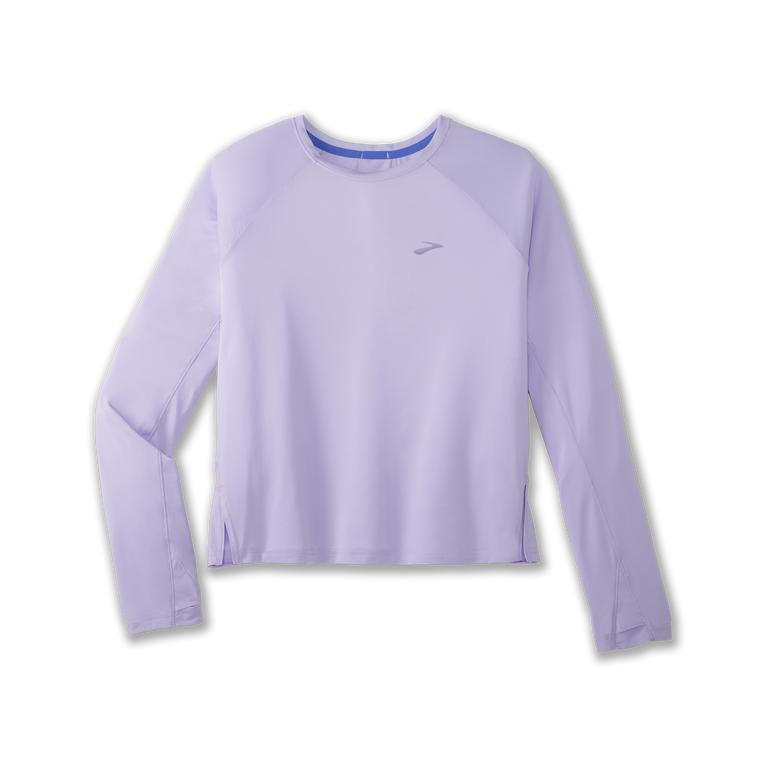 Brooks SPRINT FREE Breathable Long Sleeve Running Shirt Womens Canada - Lavender Purple/Violet Dash